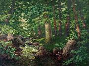 Charles Muller Woodland Stream oil painting on canvas